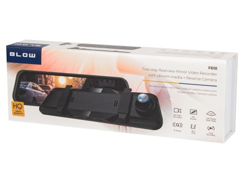BLOW REJESTRATOR VIDEO BLACKBOX DVR F610 LUSTERKO EKRAN 10" + KAMERA COFANIA