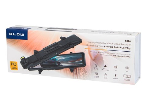 BLOW REJESTRATOR VIDEO BLACKBOX DVR F620 CARPLAY ANDROID AUTO LUSTERKO + KAMERA TYŁ