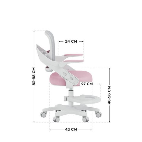 Fotel obrotowy Junior 4.3 Pink-Grey