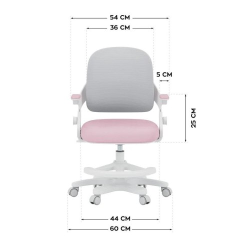 Fotel obrotowy Junior 4.3 Pink-Grey