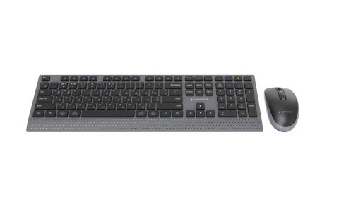 GEMBIRD BEZPRZEWODOWY ZESTAW KLAWIATURY + MYSZ DUAL MODE, 2.4 GHZ + BT, SLIM, UKŁAD RU, KOLOR CZARNY