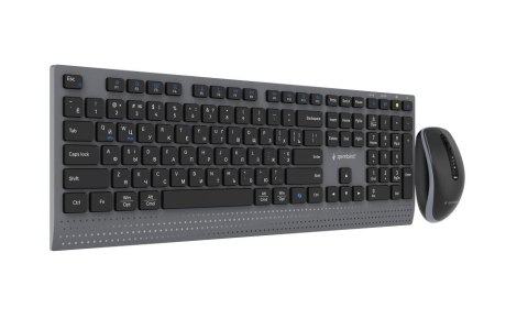 GEMBIRD BEZPRZEWODOWY ZESTAW KLAWIATURY + MYSZ DUAL MODE, 2.4 GHZ + BT, SLIM, UKŁAD RU, KOLOR CZARNY