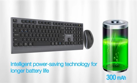 GEMBIRD BEZPRZEWODOWY ZESTAW KLAWIATURY + MYSZ DUAL MODE, 2.4 GHZ + BT, SLIM, UKŁAD RU, KOLOR CZARNY