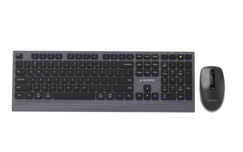 GEMBIRD BEZPRZEWODOWY ZESTAW KLAWIATURY + MYSZ DUAL MODE, 2.4 GHZ + BT, SLIM, UKŁAD US, KOLOR CZARNY