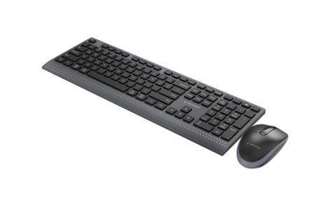 GEMBIRD BEZPRZEWODOWY ZESTAW KLAWIATURY + MYSZ DUAL MODE, 2.4 GHZ + BT, SLIM, UKŁAD US, KOLOR CZARNY