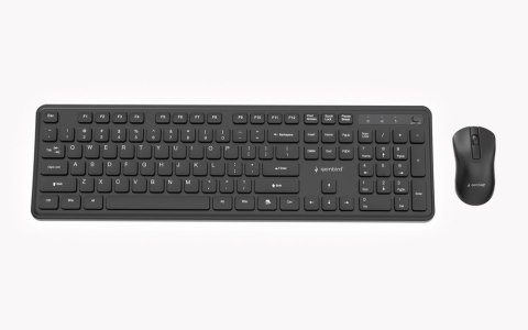 GEMBIRD BEZPRZEWODOWY ZESTAW KLAWIATURY + MYSZ SLIM PRO BUSINESS NA BIURKO, CZARNY, UKŁAD US