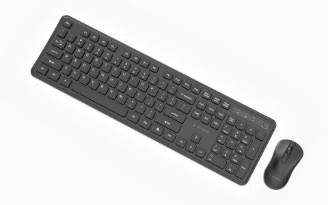 GEMBIRD BEZPRZEWODOWY ZESTAW KLAWIATURY + MYSZ SLIM PRO BUSINESS NA BIURKO, CZARNY, UKŁAD US