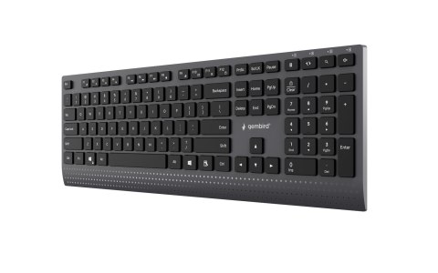 GEMBIRD KLAWIATURA SLIM PRZEWODOWA MULTIMEDIALNA CZARNA, USB-C, UKŁAD US