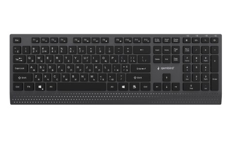 GEMBIRD PRZEWODOWA KLAWIATURA MULTIMEDIALNA SLIM USB-C, RU LAYOUT, CZARNA