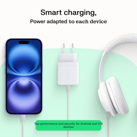 Ładowarka sieciowa USB 30W 1x USB-C BIAŁA