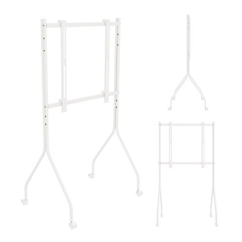 MACLEAN STAND POD TV STAND / WÓZEK DO TV MACLEAN, NA KÓŁKACH, 37-80", MAX. OBCIĄŻENIE 50KG, MAX. VESA 600X400, BIAŁY, MC-180