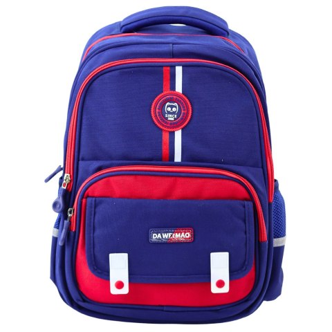 Plecak Szkolny Pas Piersiowy Granatowo Czerwony 20L 38cm LEAN