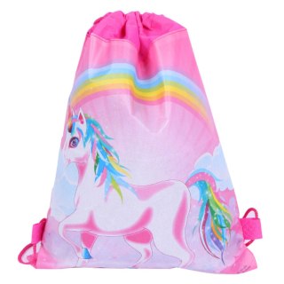 Worek Szkolny Na Buty Strój Gimnastyczny Tęcza Jednorożec 35x27 cm LEAN