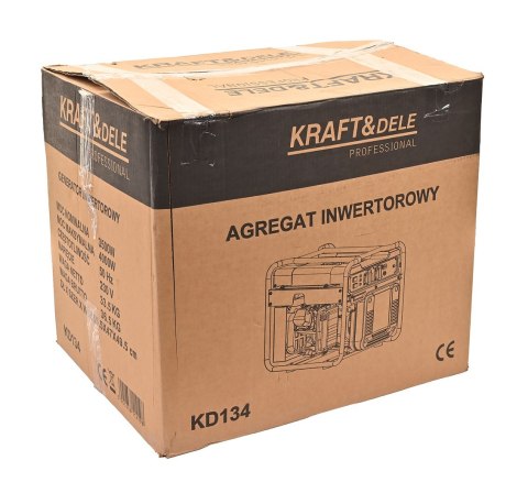 Agregat prądotwórczy / generator inwertorowy 3,5kW 12/230V K&D KD134 (WYPRZEDAŻ)