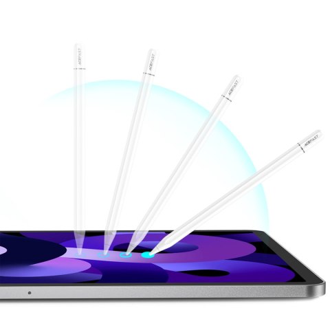 Rysik stylus pojemnościowy do iPad z ładowaniem bezprzewodowym i 2 końcówkami V3 - biały