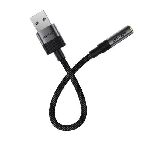 Adapter przejściówka USB-A - mini jack 3.5 mm - czarny