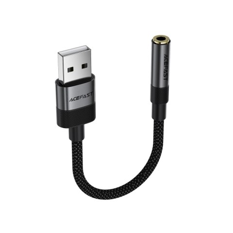 Adapter przejściówka USB-A - mini jack 3.5 mm - czarny