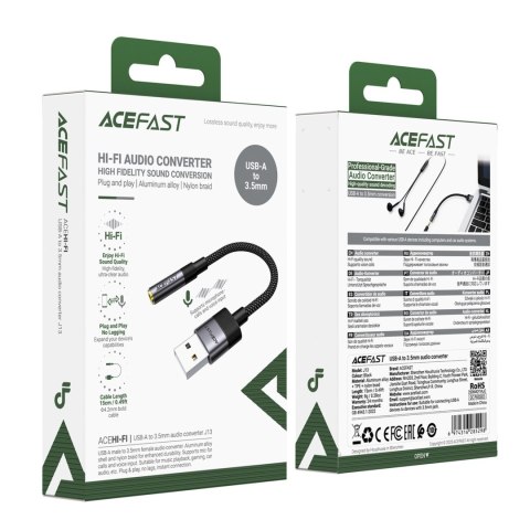 Adapter przejściówka USB-A - mini jack 3.5 mm - czarny