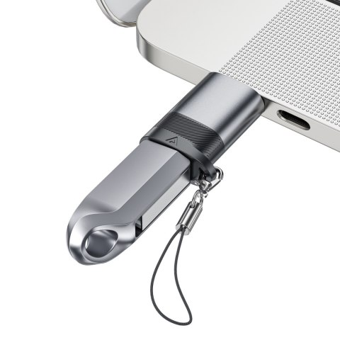 Adapter przejściówka USB-C - USB-A - szary