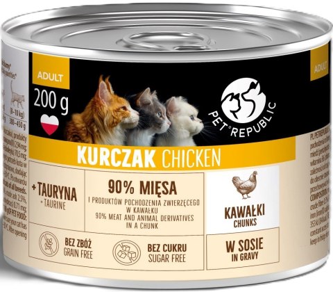 PetRepublic Adult kurczak kawałek sos mokra karma dla kota 200g