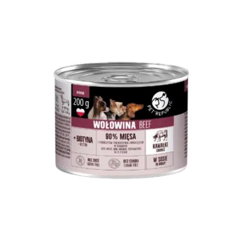 PetRepublic kawałki wołowiny sos mokra karma dla psa 200g