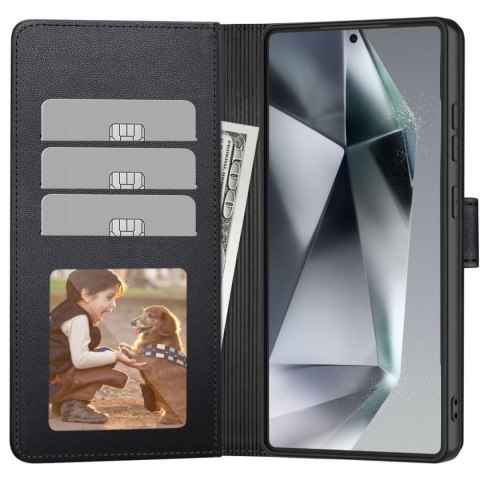 Etui futerał zamykany z podstawką na Samsung Galaxy S26 Wallet - czarny