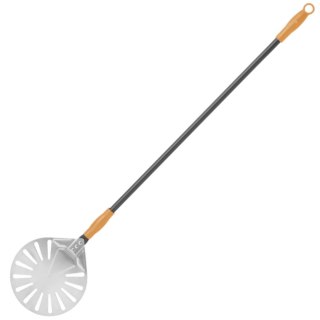 Łopata do pizzy z ruchomym uchwytem perforowana okrągła nierdzewna śr. 230 mm dł. 1200 mm - Hendi 617199