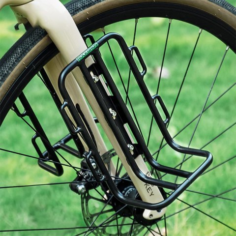 Półka rowerowa na torby na widelec rowerowy - czarna