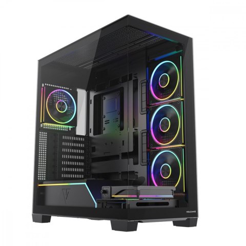 Obudowa PC VOLCANO STELLAR PLUS ARGB MIDI 5F Czarna