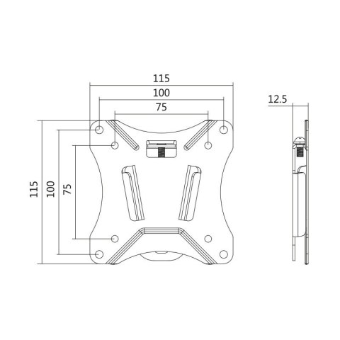 Uchwyt ścienny do TV, 13-27 cale, max 25kg