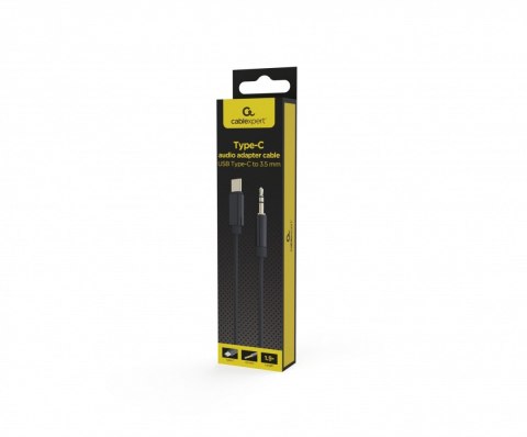 Kabel USB typu C do stereo 3.5 mm AUX, 1.5 m, czarny