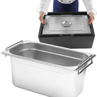 Pojemnik gastronomiczny GN 1/3 z chowanymi uchwytami 325x176x200mm 7.8L Hendi 817452 Hendi
