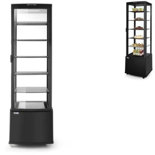 Witryna chłodnicza cukiernicza na kółkach 5 półek 280L LED - czarna ARKTIC