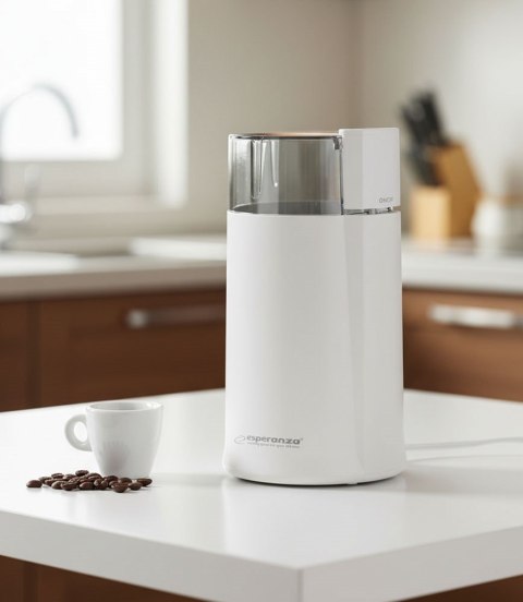 Młynek do kawy Esperanza Espresso EKC001W (160W; udarowy; kolor biały)