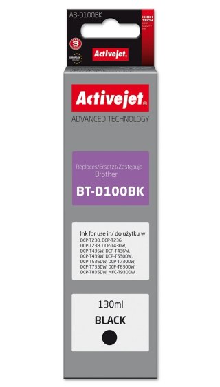 Activejet AB-D100Bk Buteleczka z tuszem z atramentem (zamiennik Brother BT-D100BK; Supreme; 130 ml; czarny)
