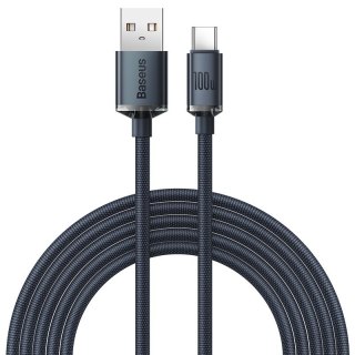 Baseus Crystal Shine Series kabel przewód USB do szybkiego ładowania i transferu danych USB Typ A - USB Typ C 100W 1,2m czarny (