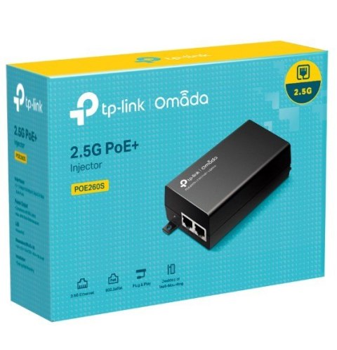 Injector Adapter Omada 2.5G PoE+ PORT: 1× 2.5G PoE Port, 1× 2.5G Non-PoE Port POE260S