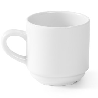 Filiżanka do kawy i herbaty hotelowa OPTIMA biała porcelana 230ml zestaw 12szt. - Hendi 770962