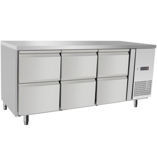 Stół chłodniczy gastronomiczny z 6 szufladami 204 l 400 W 1795x700x840 mm