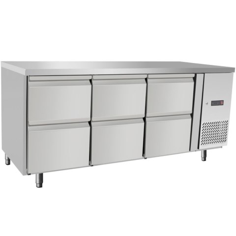 Stół chłodniczy gastronomiczny z 6 szufladami 204 l 400 W 1795x700x840 mm
