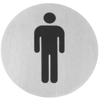 Tabliczka informacyjna samoprzylepna na drzwi do WC mężczyźni śr. 75 mm