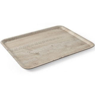 Taca do serwowania prostokątna antypoślizgowa 370x530 mm - jasne drewno