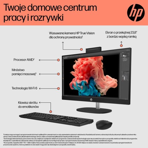 HP AiO 24-cr0334nw Ryzen 7 7730U 23.8"FHD IPS 250nits AG 16GB DDR4 3200 SSD512 Radeon Vega 8 LAN Cam1080p+IR NoOS Shell White 2Y