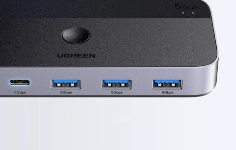 Ugreen Przełącznik switch USB 3.0 CM662, 2X4 out (czarny)