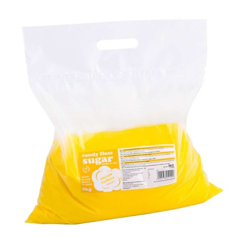 Kolorowy cukier do waty cukrowej żółty o smaku waniliowym 5kg GSG24