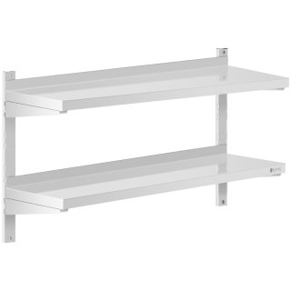 Półka ścienna wisząca gastronomiczna podwójna z regulacją STAL 100 x 30 cm Royal Catering