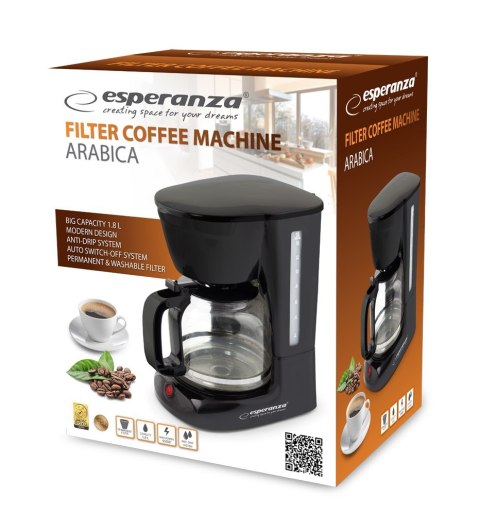 Ekspres przelewowy Esperanza Arabica EKC005 (950W; kolor czarny)