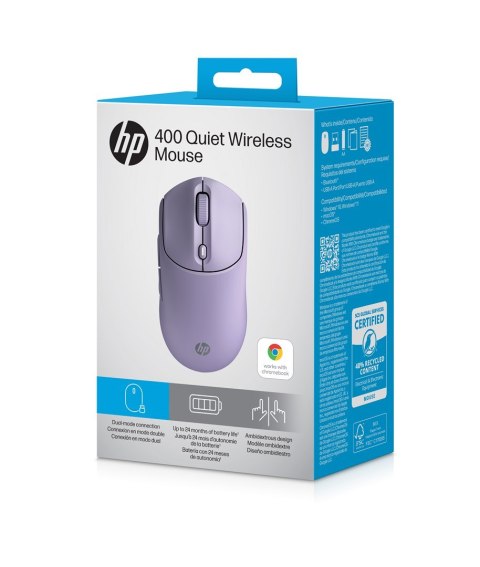 Mysz HP 400 Quiet Purple Wireless Mouse bezprzewodowa fioletowa AZ7B7AA