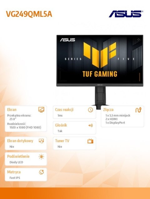 Monitor 23.8 cala VG249QML5A IPS 240Hz HDMIx2 DP