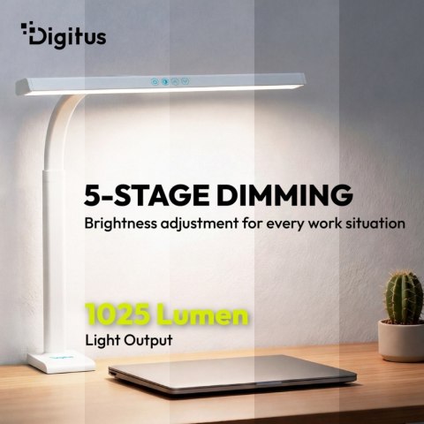 Lampa biurkowa LED, 50 cm, 1025 lm, 7 W, temp. barw 3000K-6500K, biała